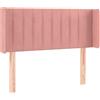 vidaXL Testiera con orecchie Rosa 93x16x78/88 cm Velluto