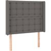vidaXL Testiera con orecchie Grigio 93x16x118/128 cm Pelle finta