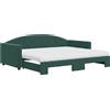 vidaXL Divano letto estraibile con materasso Verde scuro 90x200 cm Velluto