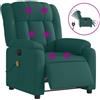 vidaXL Sedia da massaggio elettrica in tessuto verde scuro