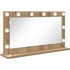 vidaXL Specchio per lavabo rettangolare in rovere Artisan 80 x 45 x 18 cm