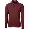 Cutter & Buck Adapt Eco Knit Stretch Recycled Mens Long Sleeve Quarter Zip Pullover Camicia, Bordeaux, M Uomo