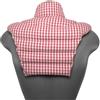 Giraffenland Cuscino per il collo con forma a U per l'area cervicale - Collo + Spalle + Schiena - Cuscino con semi di uva - Cuscino termico - Cotone Bio quadrettato rosso-bianco