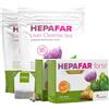 Sensilab Programma Hepafar per la disintossicazione del fegato - Disintossicazione brevettata con cardo mariano, carciofo, tè verde e complesso di tarassaco - Con vitamina E - 60 capsule e 40 bustine di tè