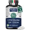 RAIBU Citicolina (CDP-Colina) Pura 500 mg per Capsula - Scorta per 4 Mesi - Memoria, Concentrazione e Funzione Cellulare- 120 Capsule di Citicolina - Senza Additivi, Vegano, Testato in Laboratorio