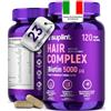 SUPLINT Integratori per Capelli - Biotina 5000 µg + MSM + Zinco & Selenio - Crescita Rapida & Anti-Caduta Donna - Vitamine per Capelli - 60 Capsule per 2 Mesi di Trattamento