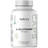 Nutri + L-Glutammina Capsule vegane + alto Dosaggio - 240 Mega Caps - 750 mg L-Glutamina pura in Capsula - Fitness & Bodybuilding - a Base vegetale - extra pura senza Additivi