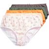 Ulla Popken Slip Midi con Righe e Fiori/Tinta Unita in Confezione da Cinque Arancione Chiaro 54+ 849098653-54+