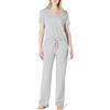 Amazon Essentials Set Pigiama da Donna in Morbido Misto Cotone, con Maglietta a Maniche Corte e Pantaloni, Nero, XS