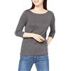 Amazon Essentials Maglietta da Donna Slim Fit Manica a 3/4, Tinta Unita, Scollo a Barca, Verde, XS