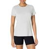 Amazon Essentials T-shirt Leggera Sportiva Tecnica per Yoga in Morbido Cotone, a Maniche Corte, Girocollo, Vestibilità Classica Donna, Grigio Chiaro Puntinato, M
