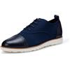 Amazon Essentials Scarpe da Ginnastica Oxford con Brogue, Stile Smart Casual in Maglia Uomo, Blu Marino, 43.5 EU
