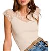 Morgan T-Shirt Beige Donna Pizzo, Beige M, XS