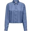 ONLY Short Shirt Onlcharis Life LS-Maglietta a Maniche Corte Wvn CC, Media Blu Denim, S Donna