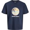 JACK & JONES Jjperry Tee SS Crew Neck Pls, Blazer Blu Marine, 6XL Uomo