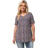 Ulla Popken Maglietta da Donna con Stampa Minima, Lilla, 52-54