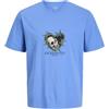 JACK & JONES Jorcatskills Skull Tee SS Crew Neck, Erba Marina, S Uomo