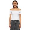 Urban Classics Maglietta Donna Donna Organic off Shoulder Rib Tee Black L, Nero, L