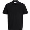 JACK & JONES Jjejerry Knit Split Neck Polo S SN, Nero, S