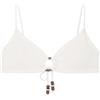 Women'secret White Triangle Padded Bikini Top with Ring Parte Superiore, Avorio, 95B Donna