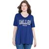 Ulla Popken Maglietta da Donna con Stampa inserita, A-Line, Blu Scuro, 60/62 IT