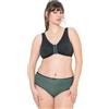 Ulla Popken Bustier, Vorderverschluss, C/D, F Cup Reggiseno, Melanzana, 5D Donna