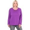 Ulla Popken Maglia Aderente con Scollo a Girocollo e Maniche Lunghe 646801