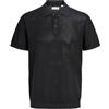 JACK & JONES Jjjess Knit Polo SS Pls, Nero, 4XL Uomo