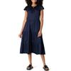 Amazon Essentials Donna Abito Midi Girocollo in Raso di Cotone a Balze vestibilità Comoda