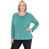 Ulla Popken Shirt, Slim, Rundhalsausschnitt, Langarm Camicetta Lunga, Verde, 56/58 IT Donna