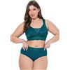 Ulla Popken Donna Taglie Grandi Taglie Forti Plus Size Midislip, Pizzo, Microfibra 811602, Petrolio Forte, 46-48