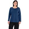Ulla Popken - Maglietta da Donna, Taglie Forti, Taglie Forti, Slim, Girocollo, Maniche Lunghe, Blu Scuro, 52/54 IT