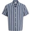 JACK & JONES Shirt Jjedover Resort-Maglietta SS Pls, Denim Blu Scuro, 6XL Uomo