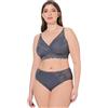 Ulla Popken Reggiseno da Donna, in Pizzo, Senza Ferretto, Coppa B - E, Grigio Scuro, C