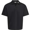 Only & Sons Onscaspian Airlex Boxy SS Split Polo Tee, Nero, L Uomo