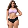 Ulla Popken Slip da Donna, Taglie Forti, Taglie Forti, Taglie Forti, Confezione da 5, Bordi Colorati, Nero, 46-48