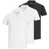JACK & JONES Jjebasic Polo SS 3Pk MP Noos, Nero, L (Pacco da 3) Uomo