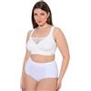 Ulla Popken - Bralette da Donna, Taglie Forti, in Pizzo, Microfibra, Senza Ferretto, Coppa B - F