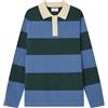 SPRINGFIELD Gg12 Kodak Stripes Rugby Fancy Knit Structure Felpa a Righe, Verde, M Uomo