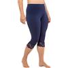 Ulla Popken Capri con Orlo in Pizzo Elasticizzato Pantaloni, Navy, 40 Regular Donna