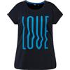 Ulla Popken, Donna, Taglie Forti, Maglietta con Scritta Stampata, Oversize, Dori, Blu Marino, 52/54 IT
