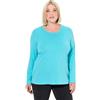 Ulla Popken Maglia a Tunica da Donna, Slim Girocollo, Manica Lunga, Acqua Profonda, 56/58 IT