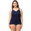 Ulla Popken Canottiera in Pizzo, bambù, Delicata sulla Pelle, Blu Notte, 52-54 Donna