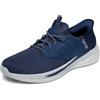 Skechers Uomo Slade Caster Slip-in ALLENATRICE, Navy Knitted Mesh/Synthetic, 41.5 EU