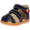 Kickers Kick Pod, Sandali Unisex-Bambini, Blu Marino Beige Arancione, 19 EU