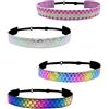 ZAMXHUG 4 Pezzi Fasce Per Capelli Moda, Fascia Colorata Sportiva Capelli, Carino Turbante, Elastiche Tie Dye Fasce bandana, Fascia Per Ragazza,Perfetto Per Lo Sport e La Danza