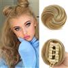 Sofeiyan 2Pcs Mini Chignon per Capelli con Clip ad Artiglio Disordinato Orecchie di Gatto Capelli Estensione Ondulato Sintetica Ciambella Updo Pezzi di Capelli per Donne, Biondo Fragola&Biondo Candido