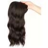 QRSTUVXZY Topper for capelli sintetici da 18 pollici for donne con clip in stile onda naturale, estensione dei capelli, parte superiore realistica con clip(Brown black)
