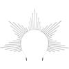 PartyforU Fascia per capelli da donna con corona di aureola da dea color argento, accessorio per cosplay Renfaire