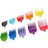 Rengue Set Pettini Guida 10 Pezzi per Tagliacapelli, Denti Arrotondati in Plastica ABS, Strumenti per Taglio Capelli con Lunghezze 1,5 Mm a 25 Mm per Barbieri Professionisti Set Pettini Guida 10 Pezzi